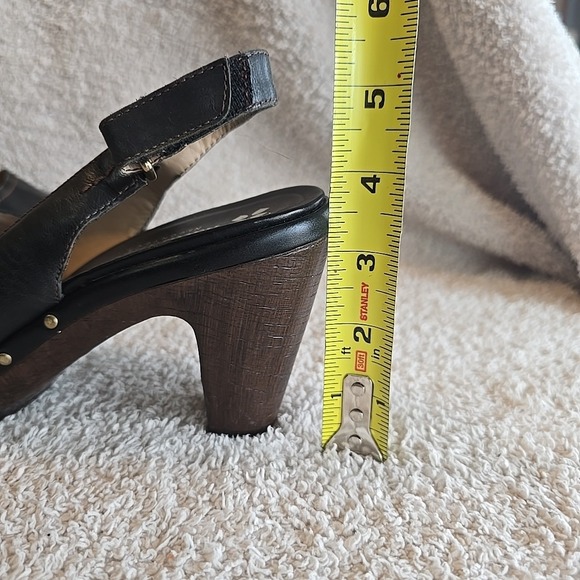 Naturalizer N5 Contour Honey Heeled Platform Slingback Sandals Black Leather 7 - Picture 14 of 16